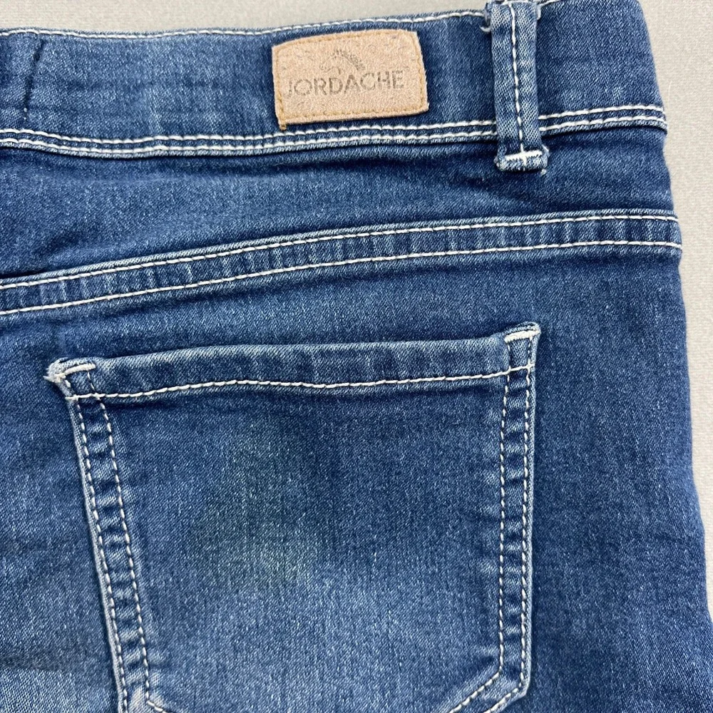 Jordache Shorts Girls 18 Blue Denim Cotton Stretch Boho Lace Trim Medium Wash